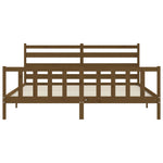 ZNTS Bed Frame without Mattress Honey Brown 200x200 cm Solid Wood Pine 3192059