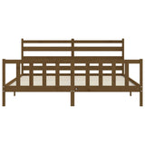 ZNTS Bed Frame without Mattress Honey Brown 200x200 cm Solid Wood Pine 3192059