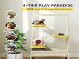 4-Level Rolling Small Animal Cage, Rabbit Cage with 3 Ramps, Water Bottle, Food Dish, 15cm Deep T3398P552654
