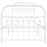 Metal Bed Frame without Mattress with Footboard White 80x200cm 376658