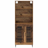 Highboard Old Wood 69.5 x 34 x 180 cm Engineered Wood and Glass 3403177