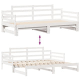 Daybed with Trundle and Drawers without Mattress White 90x190 cm Single 3302242