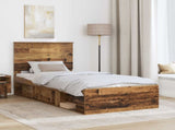 Bed Frame with Headboard Old Wood 90 x 190 cm Solid Pine Wood 3409406