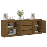 Side Cabinet Honey Brown 180x36x65 cm Solid Pinewood 3094296