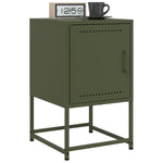 ZNTS Bedside Cabinet Olive Green 36x39x60.5 cm Steel 846454