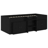 Loft Bed Frame with Cabinet 3 pcs Black Engineered Wood 3423383