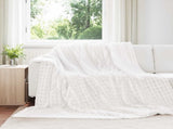 Throw Blankets 6 pcs White 240 x 220 cm Fleece 42016967