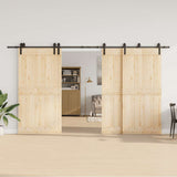 Sliding Door Hardware Kit 400 cm Steel Black 3295796