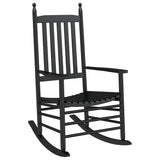 Rocking Chair with Curved Seat Black Solid Wood Poplar 4008870