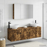 Bathroom Cabinet Set 4 pcs Smoked Oak Engineered Wood 3406627
