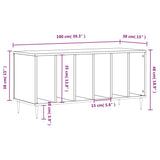 Record Cabinet White 100x38x48 cm Engineered Wood 831740