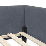 Corner Bed Frame with Headboard Dark Grey 90 cm x 190 cm Velvet 42016145