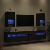 Wall-mounted TV Cabinets 2 pcs Black Oak 30.5 x 30 x 60 cm 882947