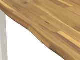 60 x 55 x 75 cm Solid Acacia Wood White Rectangular 937466