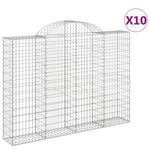 Arched Gabion Baskets 10 pcs 200x30x140/160 cm Galvanised Iron 3146160