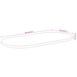 Table Top 80x40x2.5 cm Oval Solid Wood Acacia 370082