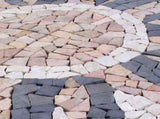 Mosaic Tiles Sun Pattern Multicolour 120 x 120 cm Marble 42033517