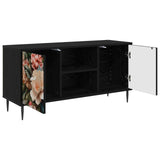 TV Cabinet BORNE 102 x 33 x 51 cm Black Oak Engineered Wood 8007056