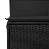 10 Piece Garden Sofa Set with Cushions Black Poly Rattan 3228895