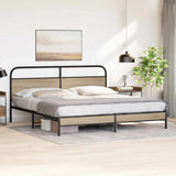 Metal Bed Frame without Mattress Smoked Oak 200x200 cm 3318672