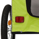 ZNTS Pet Bike Trailer Green and Grey Oxford Fabric and Iron 93836
