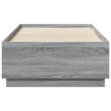 Bed Frame with LED without Mattress Grey Sonoma 90x190 cm Single 3209665