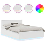 Bed Frame with Headboard White 150 x 200 cm Engineered Wood 3408061