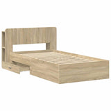 Bed Frame with Storage Sonoma Oak 90 x 190 cm Engineered Wood 3433715
