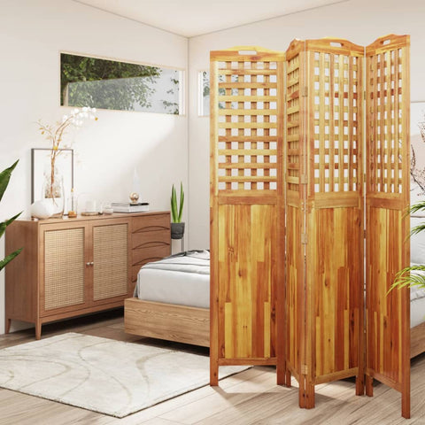 4-Panel Room Divider 162x2x180 cm Solid Wood Acacia 318549