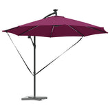 Umbrella with LED Strip Lights Bordeaux Red 294 x 294 x 248 cm 42003389