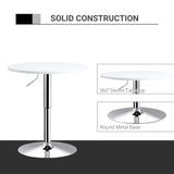 Bar Table 60cm Adjustable Height Round Bistro Table w/ Swivel Top Metal Frame Counter Surface T3398P342297