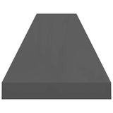 Floating Wall Shelves 2 pcs High Gloss Grey 120x23.5x3.8 cm MDF 323800