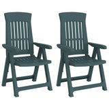 Garden Reclining Chair Set of 2 Green Polypropylene Medium 364711