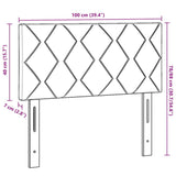 Headboard Height Adjustable Dark grey 100 cm Velvet 42007236