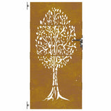 Garden Gate 85x200 cm Corten Steel Tree Design 153213