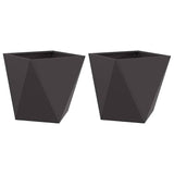 Planter 2 pcs Black 40 x 40 x 40 cm Steel 883823