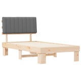 Bed Frame with Upholstered Headboard Light Grey 100 x 200 cm 877509