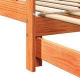Pull-out Day Bed Wax Brown 193.5 x 184 x 66 cm Solid Pine Wood 867847
