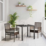 Garden Chair 2 pcs Brown 55 x 53 x 85 cm Poly Rattan 42003446