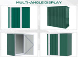5ft x 3ft Metal Garden Storage Shed, Outdoor Tool Shed with Sloped Roof, Lockable Door for Tools, T3398P328402