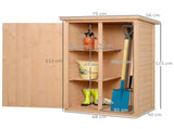 Wooden Garden Storage Shed Fir Wood Tool Cabinet Organiser with Shelves 75L x 56W x115Hcm T3398P315365