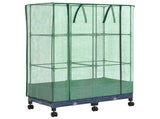Garden Planter with Greenhouse Cover&Wheels 2 pcs Blue Grey PP 3422976