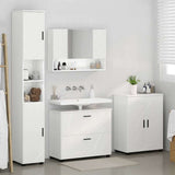 Bathroom Furniture Set with Drawer 4 pcs High Gloss White 3393087