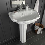Freestanding Basin with Pedestal Ceramic White 580x510x200mm 143005