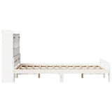 Bookcase Bed without Mattress White 135x190 cm Double Solid Wood Pine 3308898