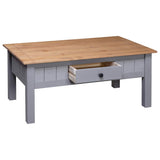 Coffee Table Grey 100x60x43.5 cm Solid Pine Wood Panama Range 282683