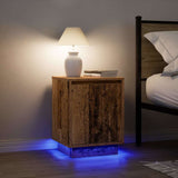 ZNTS Bedside Cabinet with LED Lights Old Wood 38x34x50 cm 861279