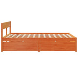 Bed Frame without Mattress Wax Brown 160x200 cm Solid Wood Pine 3282344