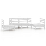 4 Piece Garden Lounge Set White Solid Pinewood 3082523