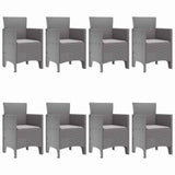 Garden Dining Set 9 pcs Light Grey Polypropylene 3378589